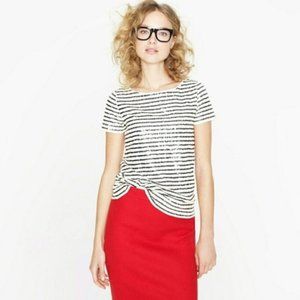 J. Crew Sequin Stripe City Tee, XXS